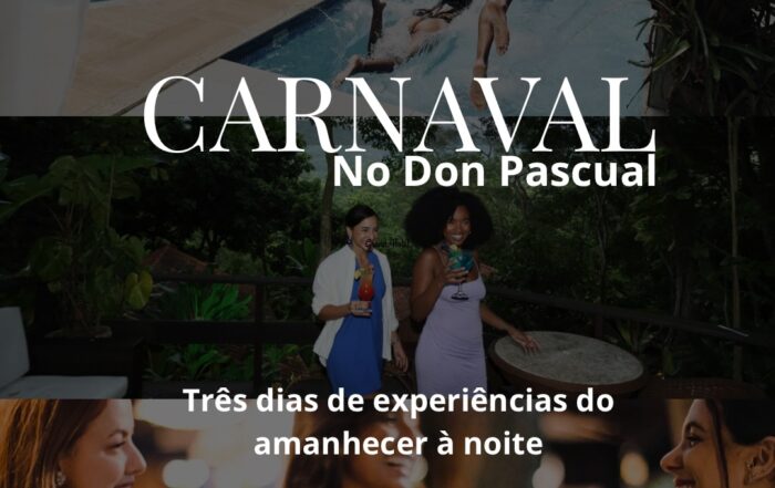 Parece um sonho, mas é o Carnaval no Don Pascual 🇧🇷 Enquanto a cidade acelera, aqui o tempo desacelera. 🌿 Três dias de experiências sensoriais. A hospedagem é contratada à parte, conforme o quarto escolhido. Luxo é presença. Vagas limitadas! Faça a sua reserva agora mesmo 📍 21 97018-6668 Estr. do Sacarrão, 867 - Casa 12 - Vargem Grande, Rio de Janeiro #carnaval #riodejaneiro