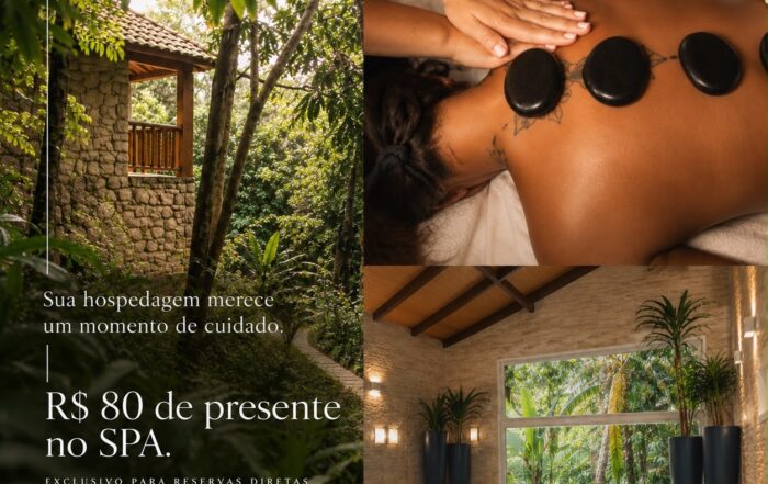 Ao reservar sua hospedagem diretamente conosco, de domingo a quinta-feira, você ganha um voucher de R$ 80 para aproveitar no nosso SPA. Um convite para desacelerar e escolher como deseja viver esse momento: massagens, hidromassagem aquecida, escalda-pés e outros cuidados, em um ambiente intimista, cercado pela natureza. Garanta sua reserva diretamente com o Don Pascual e aproveite esse benefício exclusivo. Condições da promoção: • Válida exclusivamente para hospedagens de domingo a quinta-feira, com reservas realizadas diretamente com o Don Pascual. • Será disponibilizado um voucher de R$ 80 por reserva, independentemente da quantidade de diárias contratadas. • O voucher é válido exclusivamente para utilização nos serviços disponíveis no SPA, mediante agendamento prévio. • O benefício não poderá ser convertido em crédito, trocado por dinheiro ou transferido para outros produtos ou serviços do estabelecimento. • O voucher não é cumulativo, sendo concedido apenas uma vez por reserva.