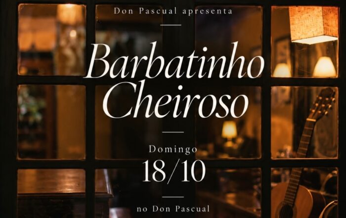 Domingo tem encontro marcado com a boa música brasileira no Don Pascual. 🎶 De 12h até 16h O Barbantinho Cheiroso chega para embalar nosso domingo com samba, choro, forró e outras brasilidades. Boa música, gastronomia e momentos especiais em meio à natureza. 📅 Domingo, 18 de outubro 📍 Don Pascual | Vargem Grande